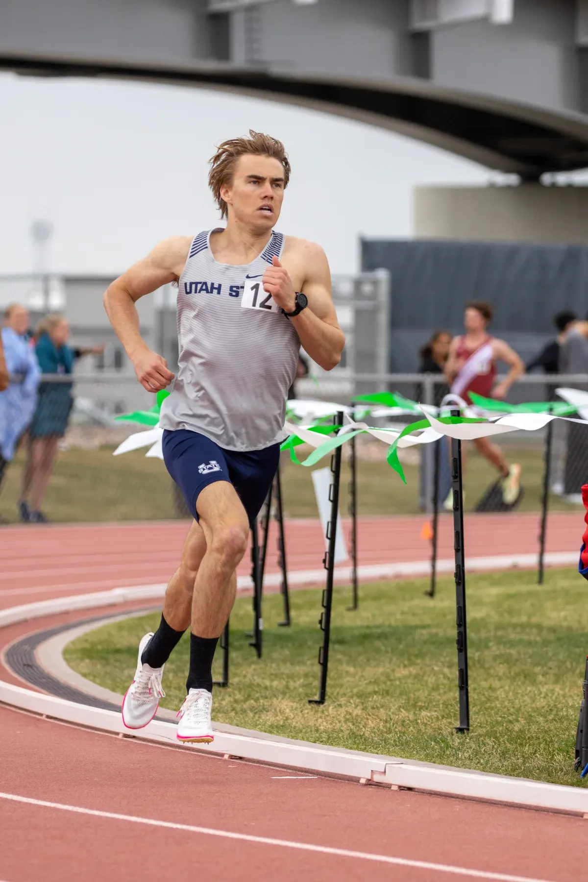 Carson competing in Division I track for Utah State